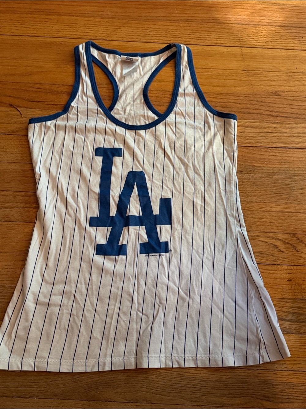 MLB Campus Lifestyle Vintage LA Dodgers Pinstripe Racerback.